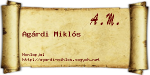 Agárdi Miklós névjegykártya